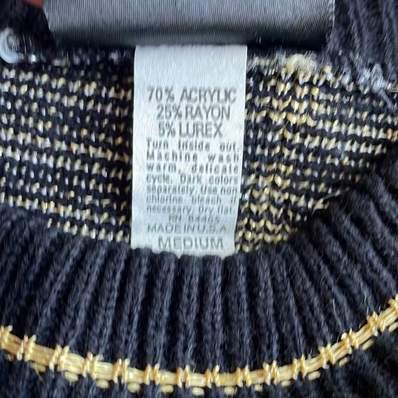 Trimmings Vintage lurex harlequin sweater Sz M - Picture 9 of 9